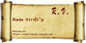 Rada Virág névjegykártya